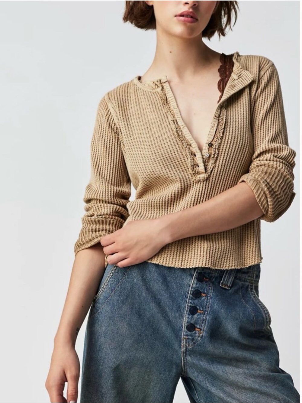 Free People FP Colt Waffle thermal tee